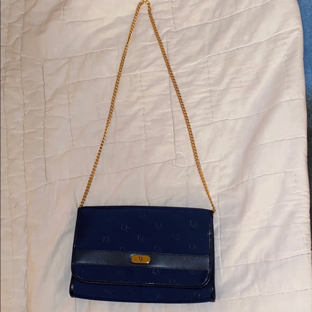 Dior small handbag- navy- chain strap